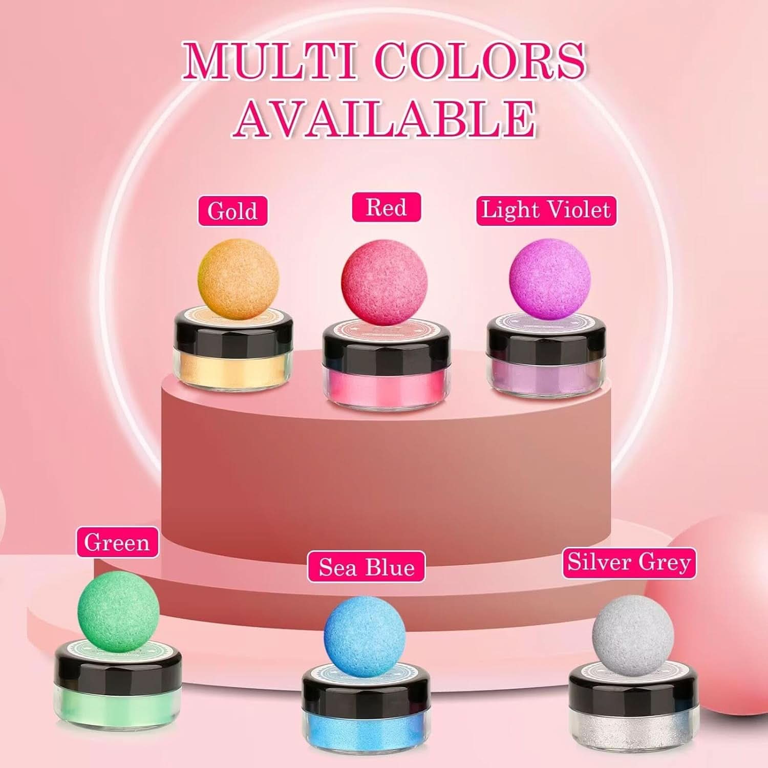 Brokat jadalny, Zestaw 4 lub 6 odcieni kolorów, 4 gramy na produkt Glitter Naty Shop