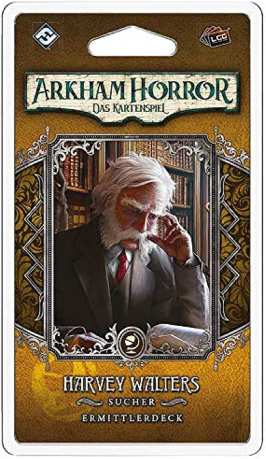 Gry o lotach fantasy, Horror w Arkham: LCG, Gra podstawowa, Gra ekspercka, Gra karciana, 1–4 graczy, Wiek 14+, 45+ minut, Niemiecki, Wielokolorowy, Kolorowy