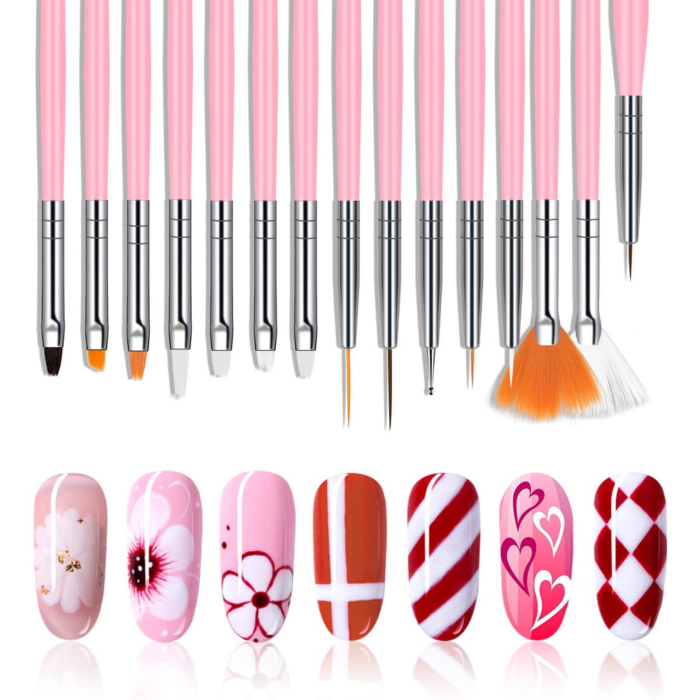 URAQT 20 Stück Nagel Pinsel Set, Nageldesign-Stifte Brush, Acryl Nagel Kunst Pinsel, Nagelbürste Professionell Malerei Pen Für Gelnägel Uv-Gel Nageldesign Nail Art