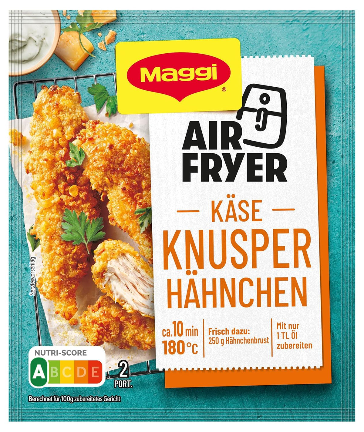 MAGGI Airfryer Knusper Hähnchen - Käse, opakowanie 1 (1 x 44 g)