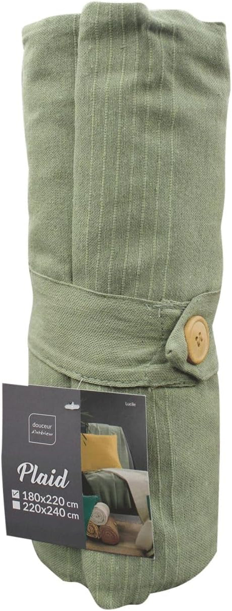 Douceur D'Intérieur, Koc (220 x 240 cm) Lucile Curry, Polycotton, Unicolor Łóżka i koce Douceur d'Intérieur Sage 180 x 220 cm