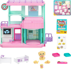 Little Live Pets Mama Surprise Families Baby Clinic Playset, 3 cățeluși Retriever incluși, Magic, Playset cu două fețe (27,8 cm lățime, 23,8 cm înălțime). Hrănire, îmbăiere și joacă, cadou pentru copii Action figures Naty Shop