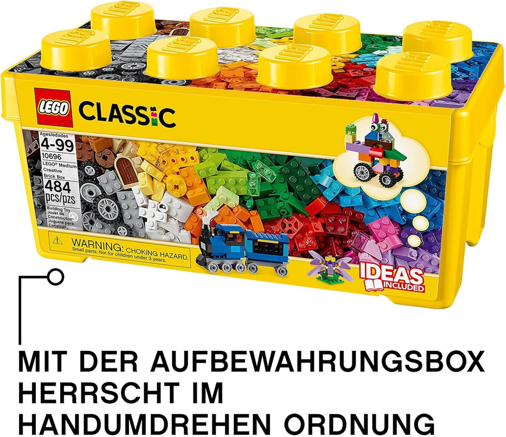 LEGO 10696 Classic Mittelgroße Bausteine-Box, Bausteine mit Aufbewahrungsbox für Kinder, Geschenk für Jungen und Mädchen ab 4 Jahren