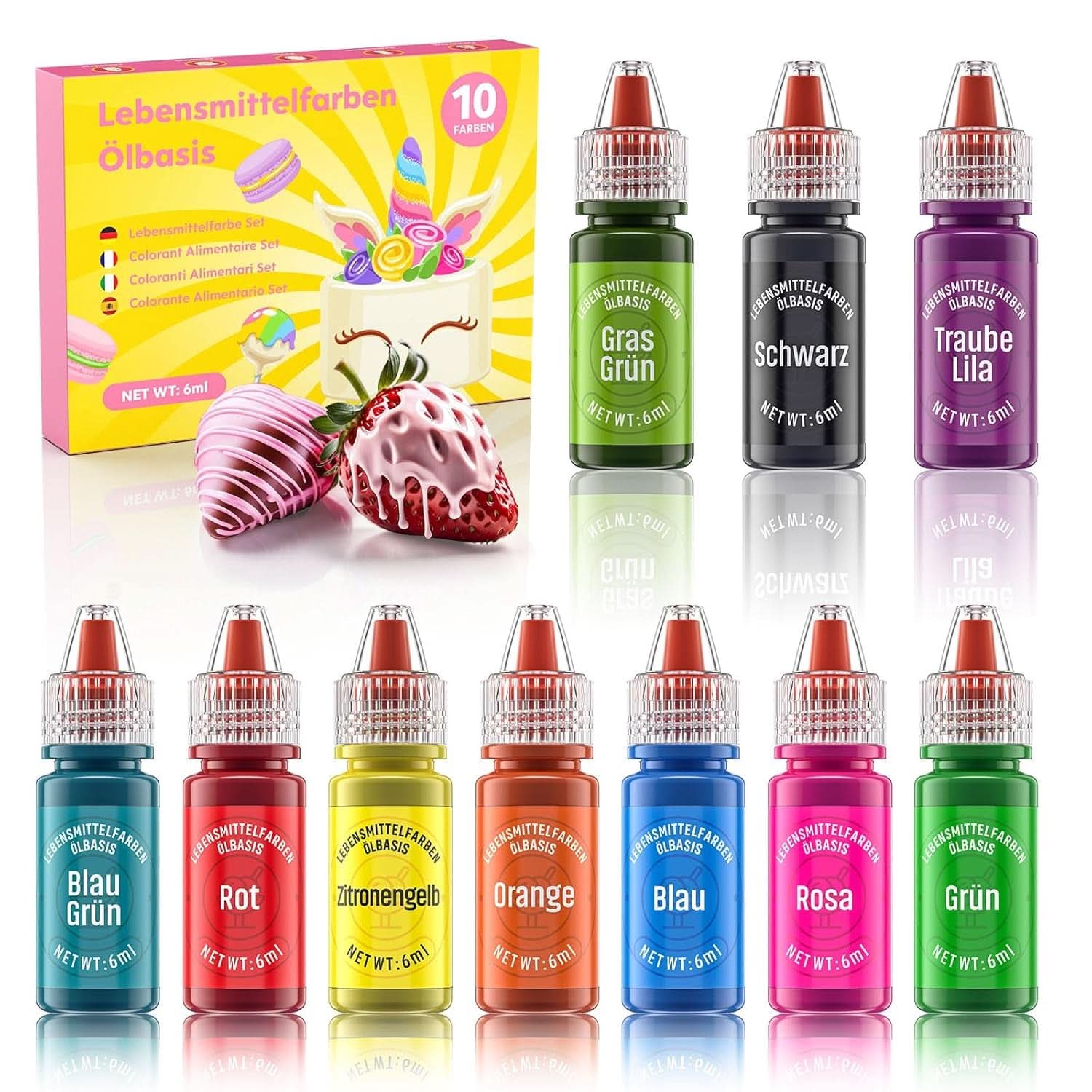 Barwnik spożywczy w żelu 6 gramów lub 10 gramów Naty Shop 10 x 6 ml