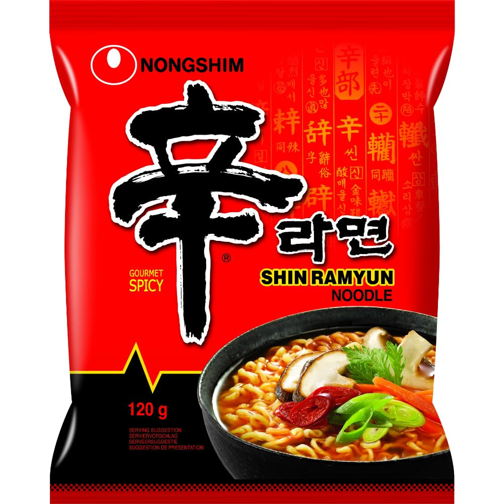 Nongshim - Shin Ramyun Instant Noodles - opakowanie zbiorcze (20 x 120 g) - wygląd produktu może się różnić
