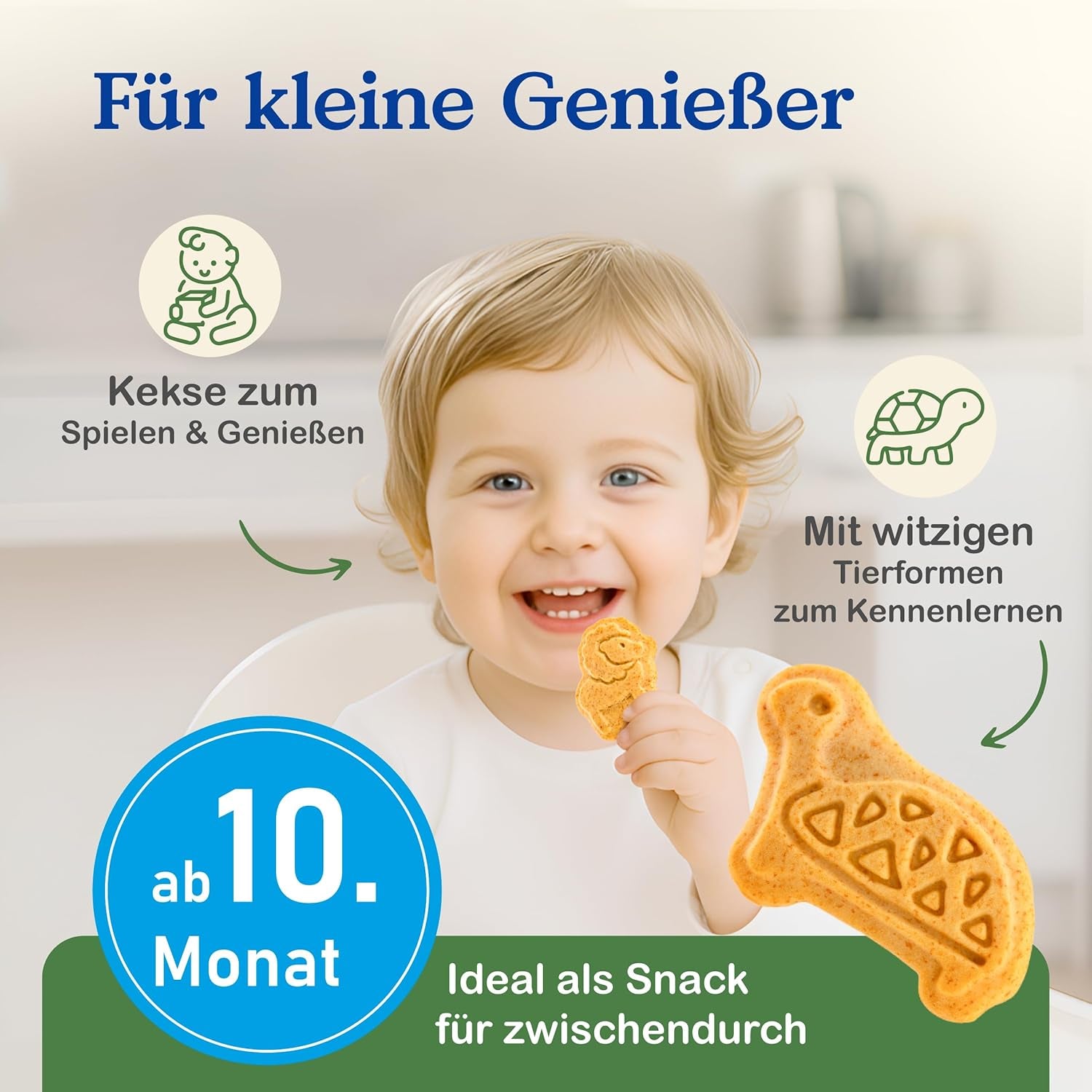 Alete Organic Crunchy Biscuits with Alac (4 x 125g) - Crunchy Alac Biscuits dla niemowląt, bez oleju palmowego, od 10 miesiąca