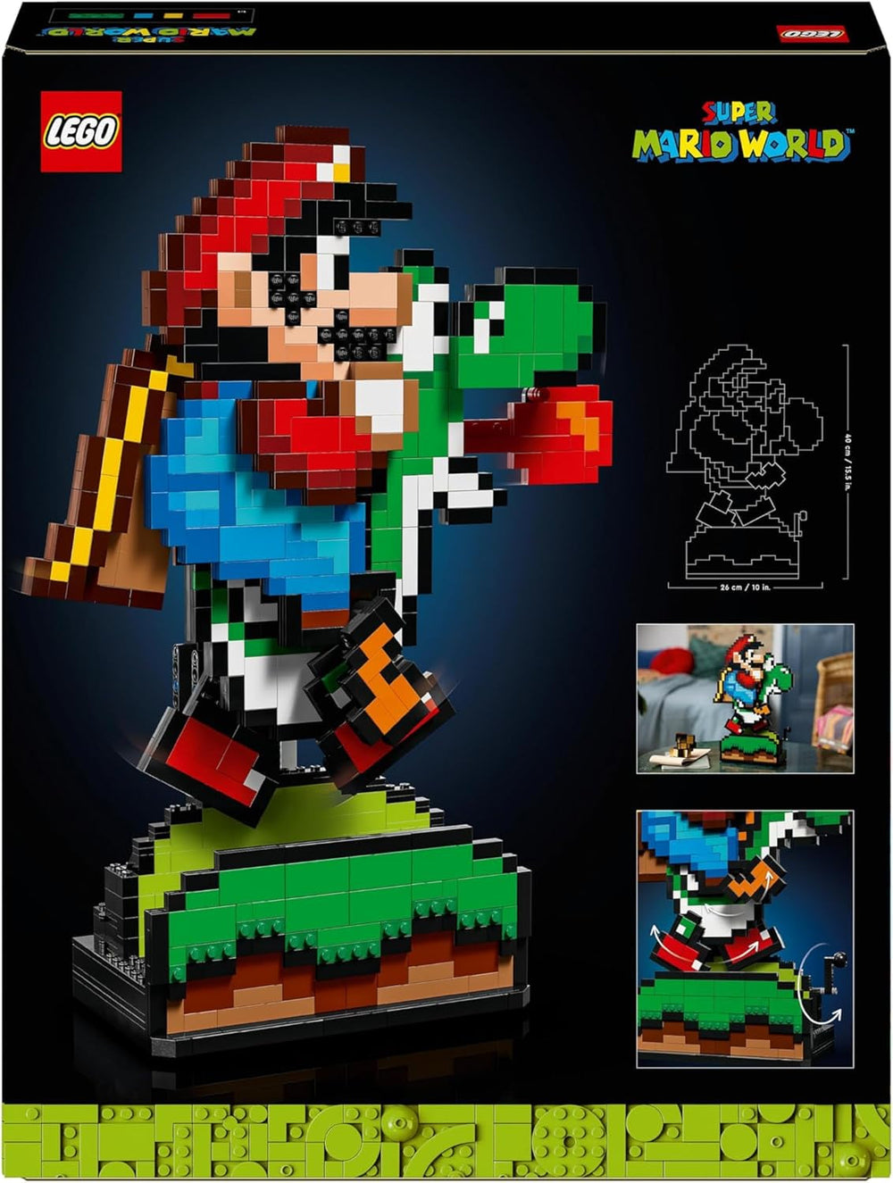 LEGO Super Mario World: zestaw kolekcjonerski Mario i Yoshi Nintendo, figurki Pixel, modele do składania i ekspozycji, dekoracje do domu i przedmioty kolekcjonerskie, zestawy modeli i prezenty dla dorosłych fanów 71438 Zestawy do budowania w sklepie LEGO