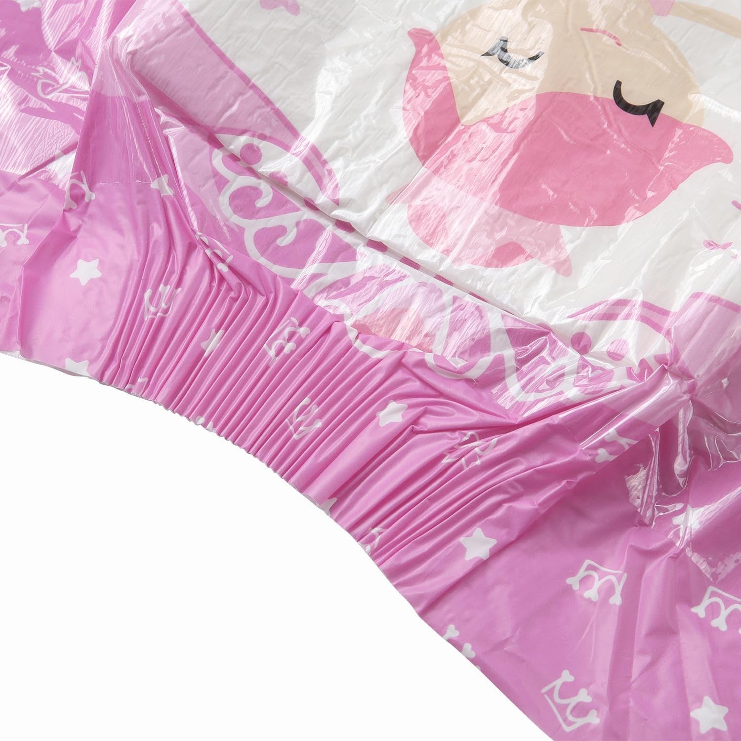 Pieluchy dla dorosłych CutiePlusU, 10 sztuk, jednorazowe majtki na nietrzymanie moczu z prześcieradłem dla kobiet i mężczyzn, maksymalna chłonność przez noc - Mała Księżniczka (duży rozmiar 94-119 cm)