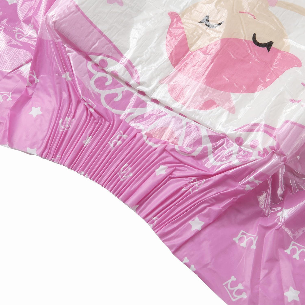 Pieluchy dla dorosłych CutiePlusU, 10 sztuk, jednorazowe majtki na nietrzymanie moczu z prześcieradłem dla kobiet i mężczyzn, maksymalna chłonność przez noc - Mała Księżniczka (duży rozmiar 94-119 cm)