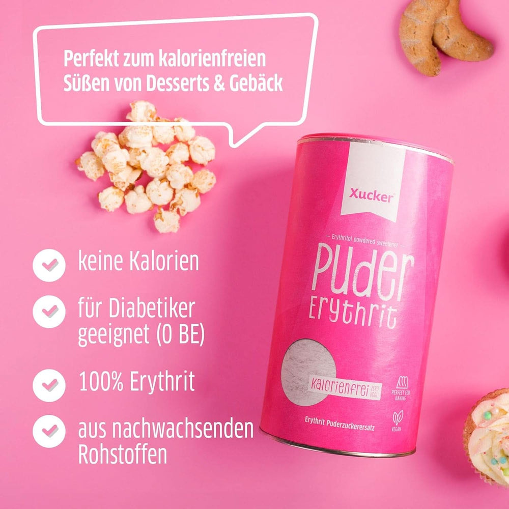 Xucker Cukier puder Erytrytol - Bezkaloryczny zamiennik cukru, 600 gramów Słodziki Naty Shop
