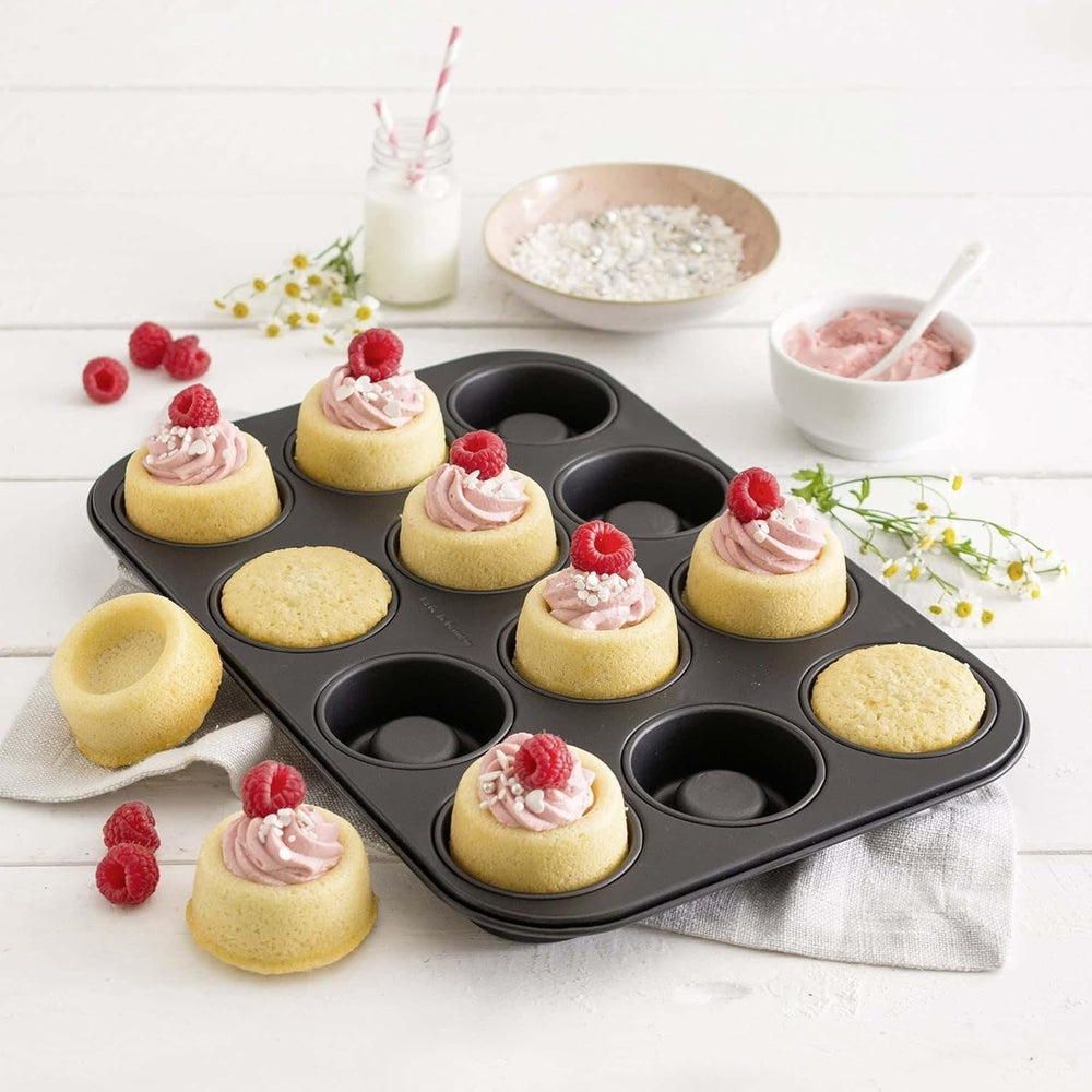 Zestaw Zenker Cup-Cake-Backblech 12Er – Premium Antihaftbeschichtung, Für Perfekte Cupcakes, 385X265X30Mm, Hitzebeständig Bis 230°C Formy i blachy do pieczenia Naty Shop