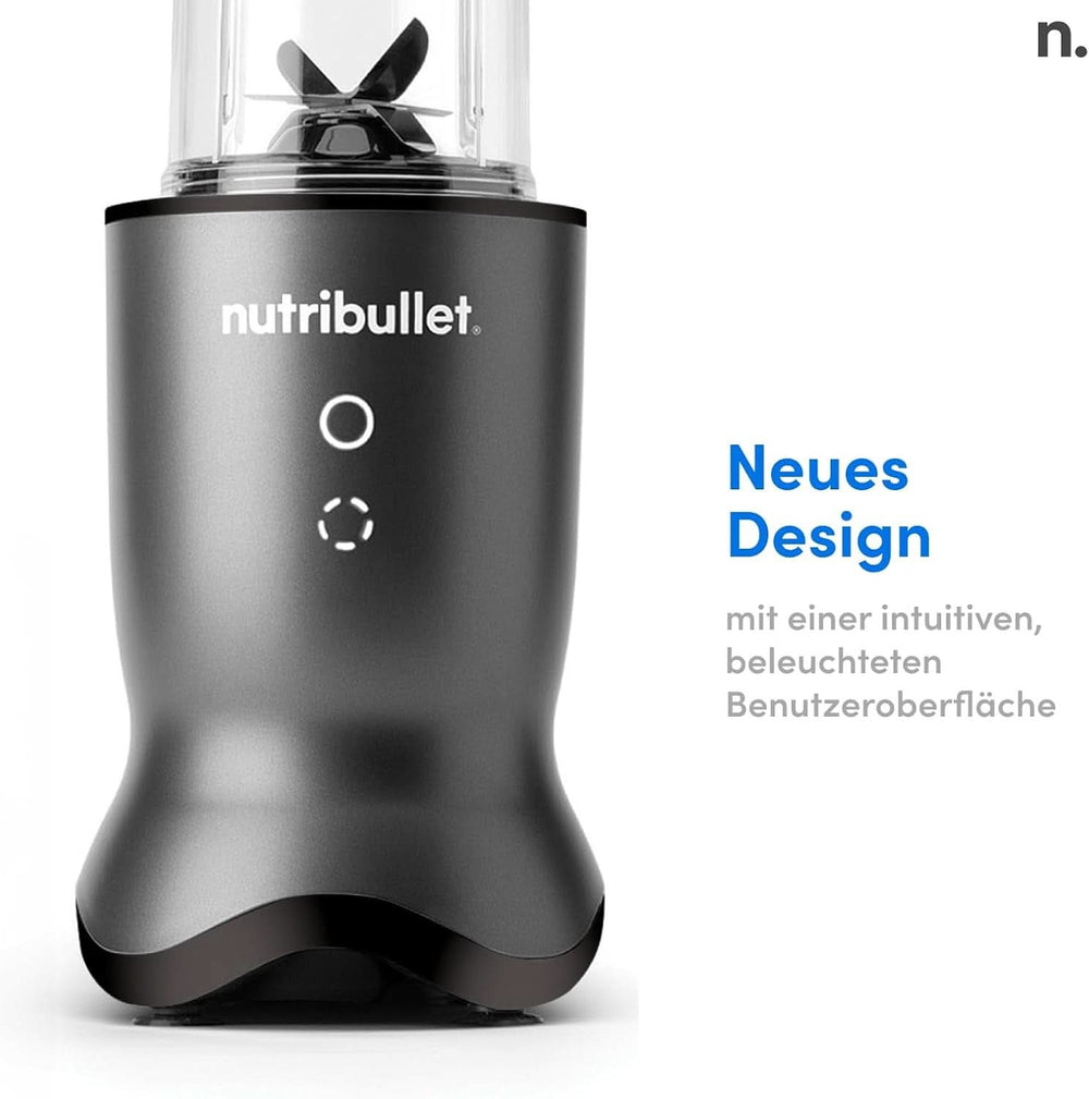 Blender osobisty Nutribullet, mikser Der Leistungsstärkste Mixer Für Eine porcja, silnik 1000 Watt Und Leiser, 900 ml Becher Aus Tritan Renew, Leuchtende Touch Bedienknöpfe, Dunkel Grau Bucatarie Naty Shop