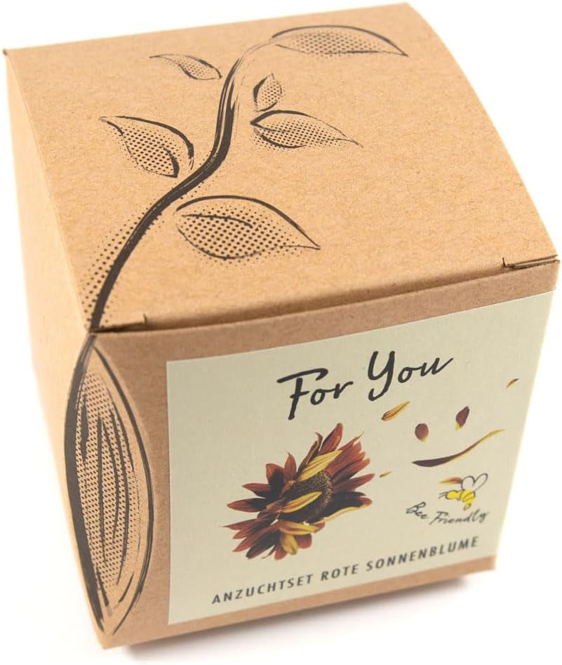 Zestaw upominkowy do uprawy roślin - Słonecznikowy zachód słońca, zawierający doniczki, podłoże i instrukcję uprawy