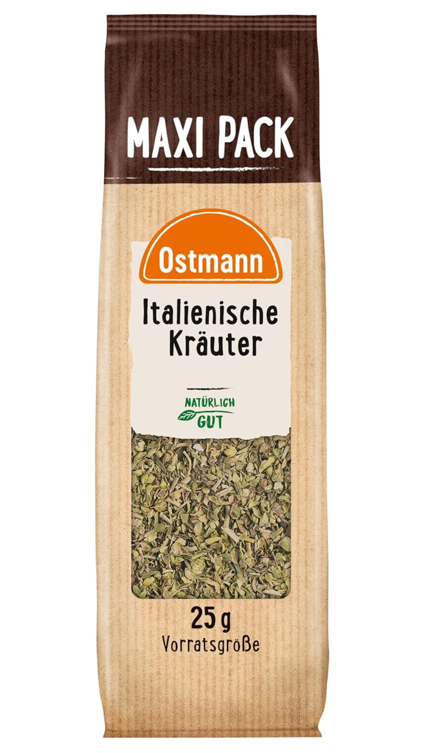 Ostmann Gewurze - Italienische Kräuter gerebelt | Śródziemnomorska Kräutermischung zum Würzen von Tomatensauce, Gemüse- und Fleischgerichten | 25 g w Vorteilsbeutel