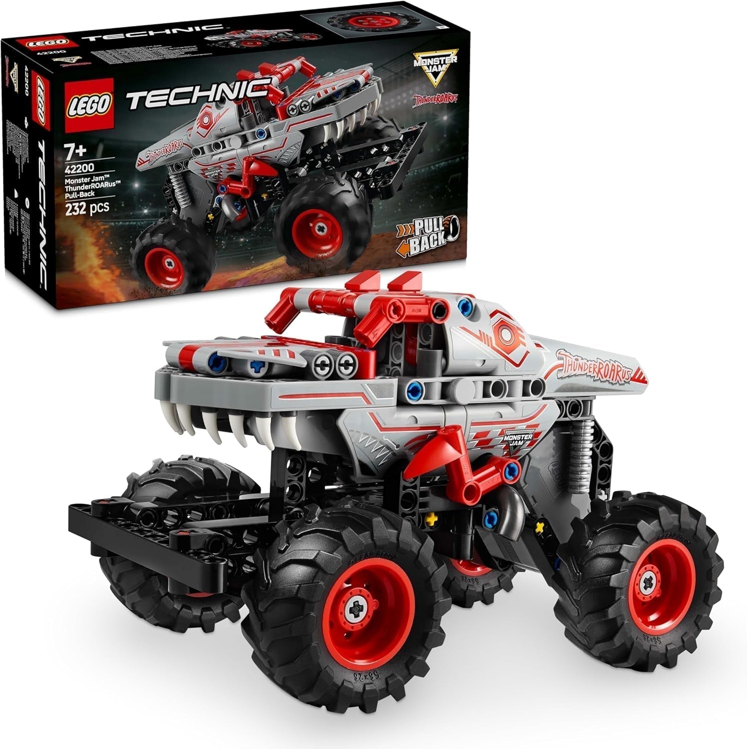LEGO Technic Monster Jam Thunderroarus Wysuwana zabawka Monster Truck Zabawka do budowania dla dzieci Prezent dla chłopców i dziewcząt w wieku 7+ 42200 Zestawy do budowania Besuche den LEGO-Store Default Title