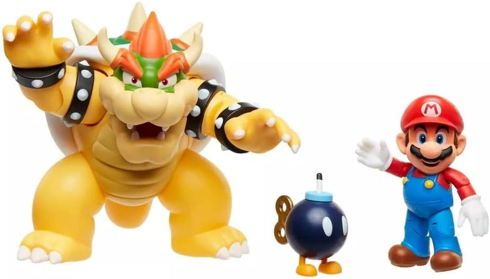 Nintendo Super Mario Bowser 18 cm vs. Zestaw figurek Mario (fala 1) Figurki Naty Shop