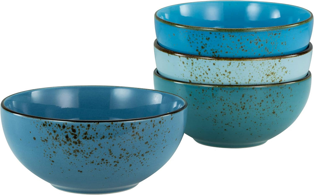 Creatable, 23422, Serie Nature Collection - Poke Bowl, 4-Teiliges Geschirrset, Bowl-Set Aus Steinzeug, Spülmaschinen- Und Mikrowellengeeignet, Qualitätsproduktion Seturi vesela masa Naty Shop Blau Nature Collection Aqua