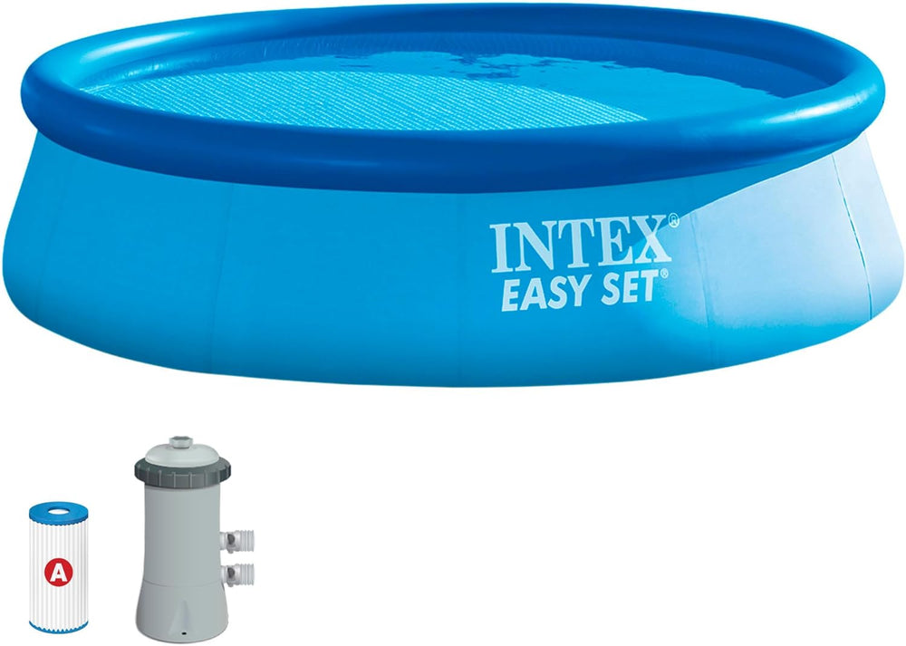 Intex 28122NP - Łatwy zestaw do okrągłego basenu naziemnego, Pompa filtrująca 1250 L/h, 3853 L, PVC, Niebieski, 305x76 cm