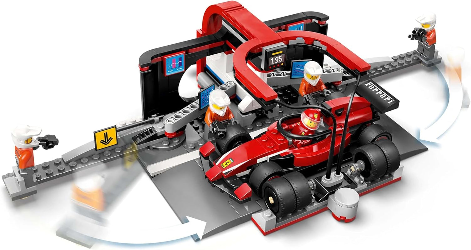 LEGO City Pit Stop F1 z zespołem i Ferrari Speedster - Zestaw pit stopu Formuły 1 z 1 kierowcą wyścigowym i 4 mechanicznymi minifigurkami - Zabawkowy samochód wyścigowy dla chłopców i dziewcząt w wieku 6+ - 60443 Zestawy do budowania Beuche den LEGO-Store