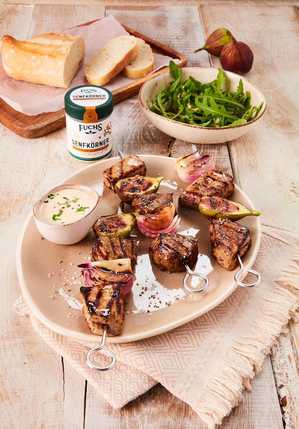 Fuchs Gewürze - Senfkörner gemahlen - für die Zubereitung von Rubs, zum Verfeinern von Suppen und Saucen - naturalne składniki - 45 g w wiederverwendbarer, recyclebarer Dawka