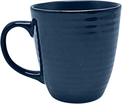 Set de veselă combinat vintage ECHTWERK „Alicia” cu 16 piese Design modern pentru 4 persoane, set elegant de veselă din gresie albastru închis cu 4 farfurii, 4 farfurii laterale, 4 boluri, 4 cești de ceai