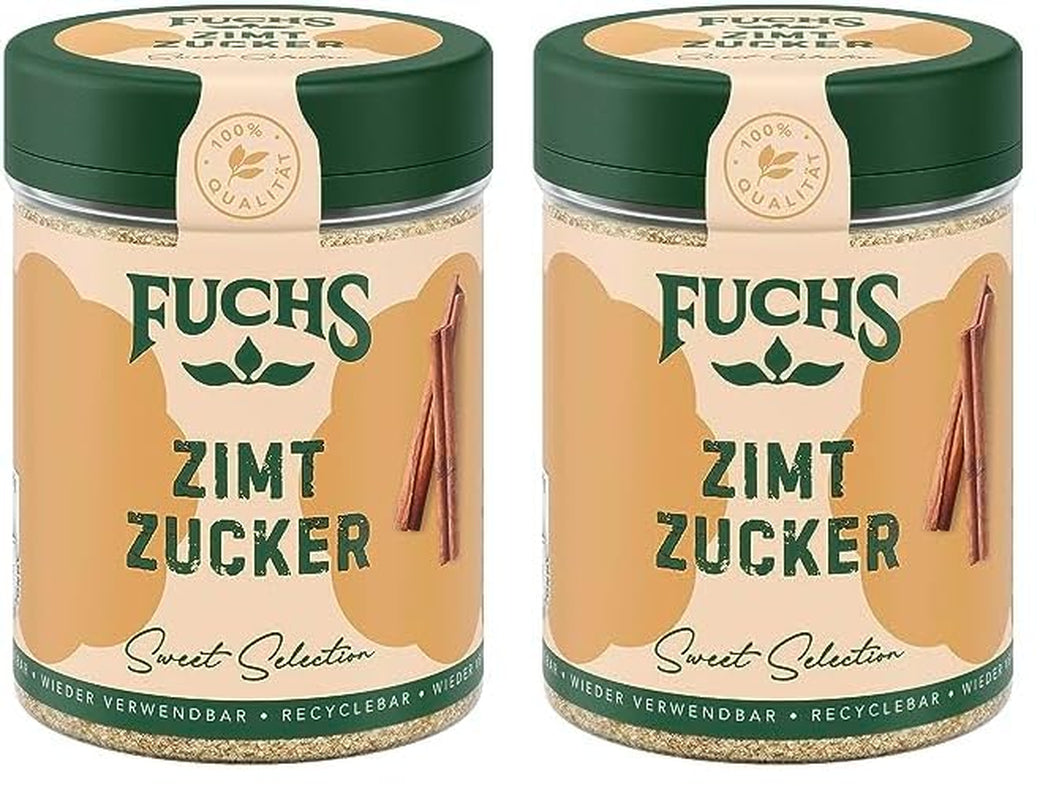 Fuchs Gewürze - Zimt Zucker - Klassisches Gewürz für Milchreis, Pfannkuchen oder Wafeln - aus natürliche Składnik - 100 g w wiederverwendbarer, recyclebarer Dawka