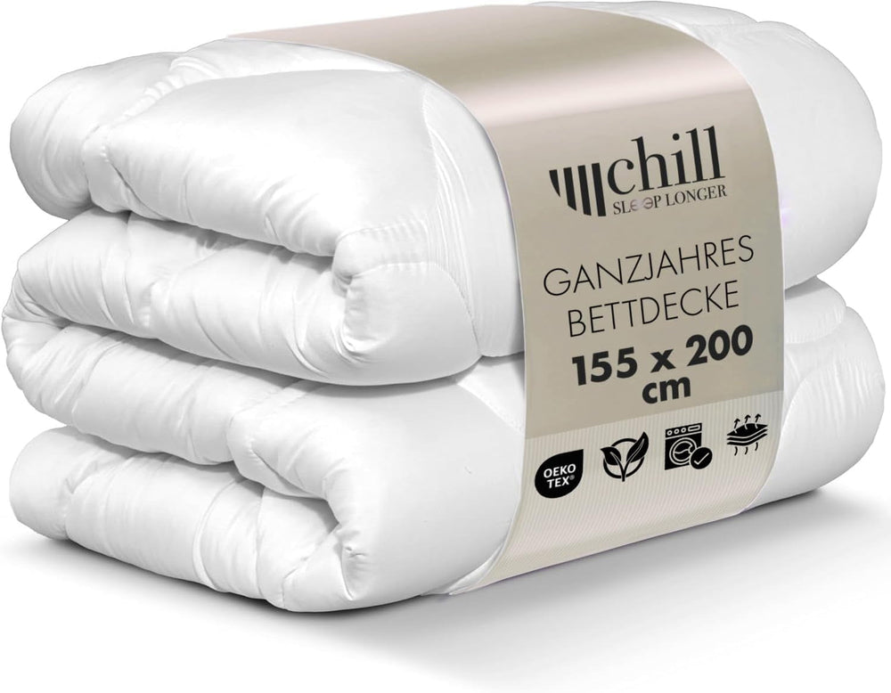 Kołdra All Seasons 135X200 - Lekka kołdra 135X200 - Oddychająca i nadająca się do prania, w 100% wegańska - Kołdra z siateczki klimatycznej i opaska do spania - Wypełnienie 800G Naty Shop Kołdry i kołdry 155 X 220 cm