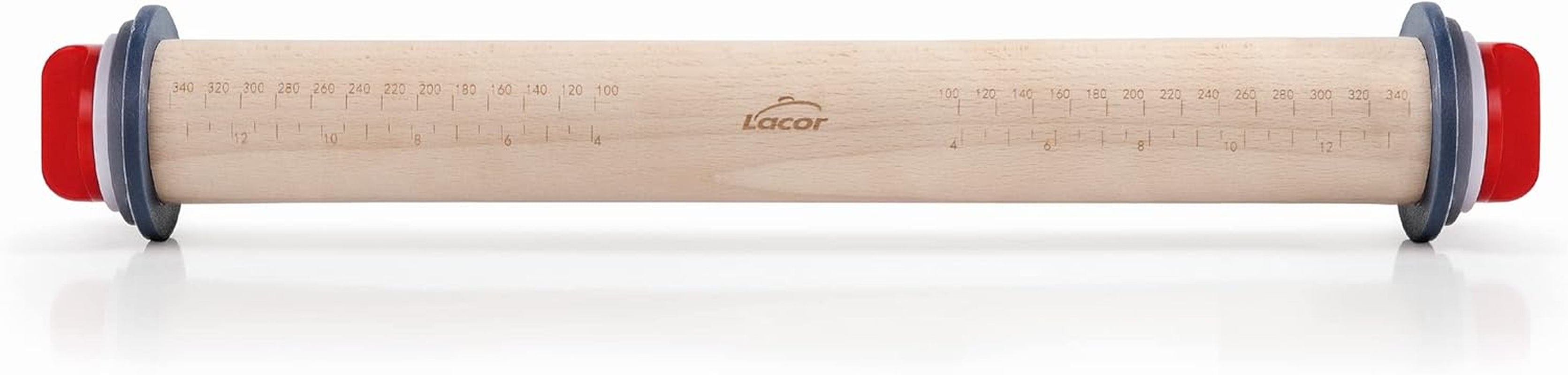 67142 Teigroller Buchenholz 34 cm z kółkiem Weinring, Holz, brązowy, 42 x 6 x 6 cm