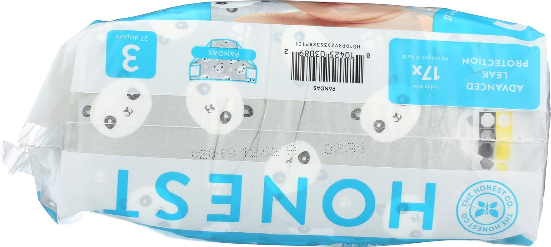 – Ekologiczne i wysokiej jakości pieluszki jednorazowe Pandy rozm. 3 (7,3–12,7 kg), 27 sztuk