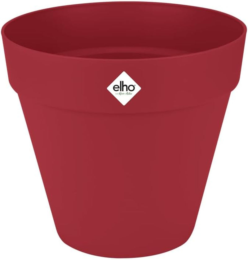 elho Loft Urban Round 30 - Ghiveci de flori pentru exterior - Plastic 100% reciclat - Ø 28,5 x H 26,0 cm - Roșu/Roșu teatru
