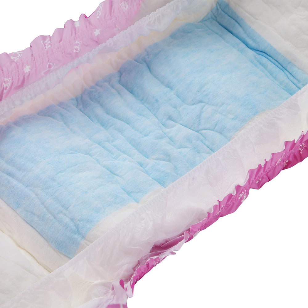 Pieluchy dla dorosłych CutiePlusU, 10 sztuk, jednorazowe majtki na nietrzymanie moczu z prześcieradłem dla kobiet i mężczyzn, maksymalna chłonność przez noc - Mała Księżniczka (duży rozmiar 94-119 cm)