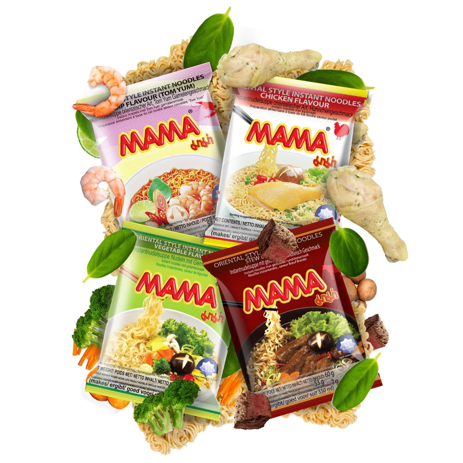 MAMA - Makaron Instant z Kurczakiem - Opakowanie Wielokrotne (30 X 55 GR)