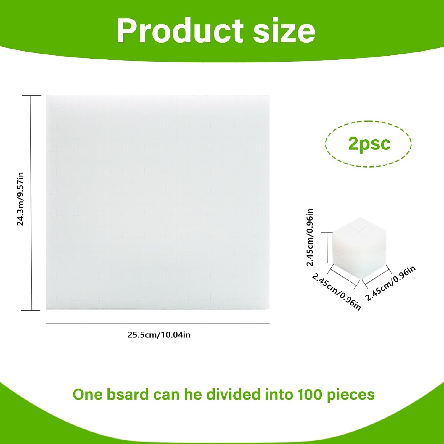 Wełna mineralna, wełna mineralna do rozmnażania, 2 szt., gąbka hydroponiczna, 200 szt. Po cięciu - alternatywa dla szklarni, kiełkowania nasion i warzyw domowych