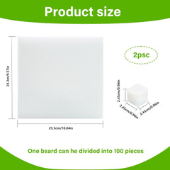 Wełna mineralna, wełna mineralna do rozmnażania, 2 szt., gąbka hydroponiczna, 200 szt. Po cięciu - alternatywa dla szklarni, kiełkowania nasion i warzyw domowych