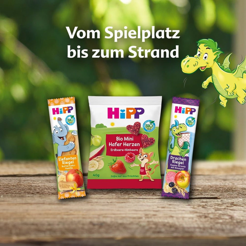 HiPP Bio Quetschie Frucht Plus Rote Früchte w Apfel Birne plus Eisen - Willi Waschbär (8 x 100g), ab 1 Jahr, 100% Fruchtpüree, ohne Zuckerzusatz, wegańskie, w najlepszej Bio-Qualität