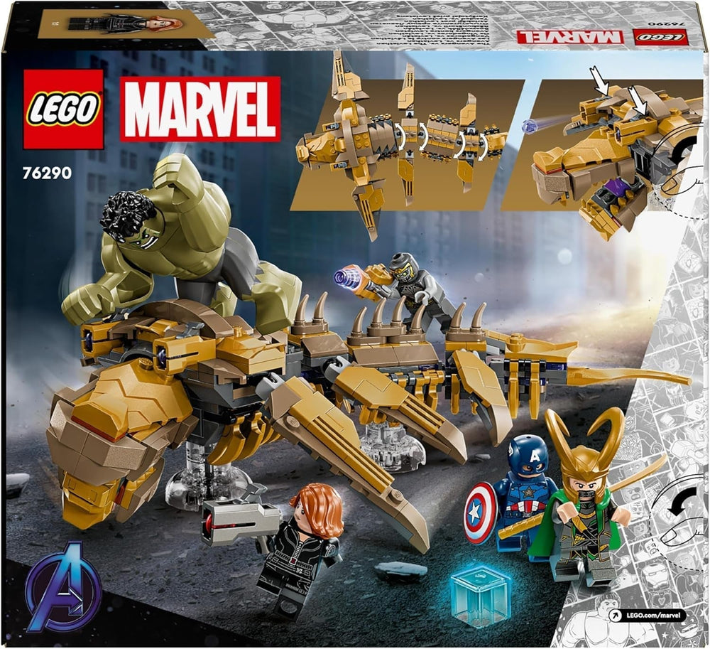 LEGO Marvel Avengers kontra. Zestaw zabawkowy Lewiatan z Hulkem i Kapitanem Ameryką, Lokim, Czarną Wdową i Chitauri Minifigurki Zestaw Avengers dla chłopców i dziewcząt w wieku 7+ 76290 Zestawy do budowania Besuche w sklepie LEGO