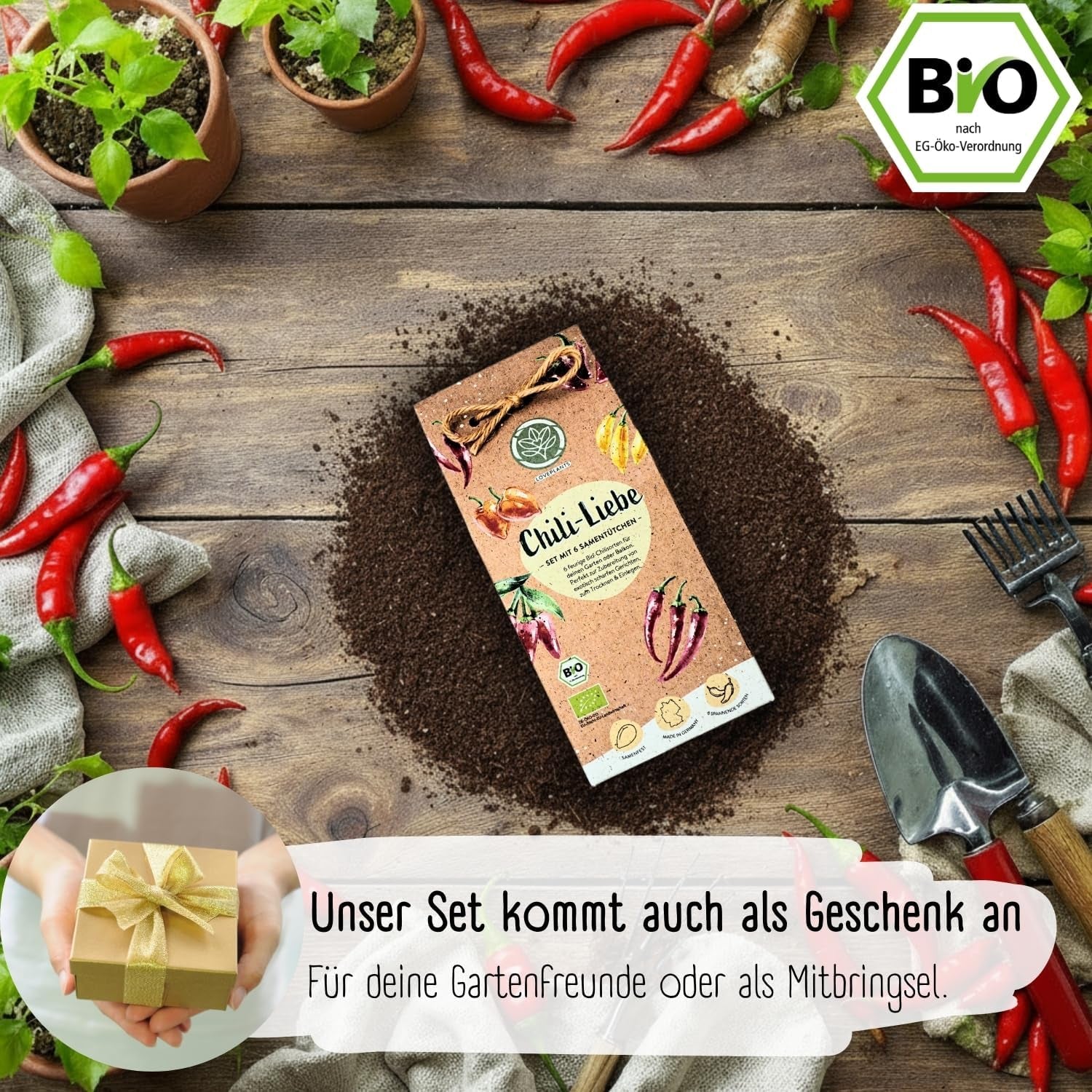 Organiczny zestaw nasion chili — 6 organicznych nasion chili, od łagodnego do wyjątkowo ostrego, bez zapylenia | od pikantnego Habanero po kolorowe i tradycyjne odmiany chili – Pepperoni Seeds