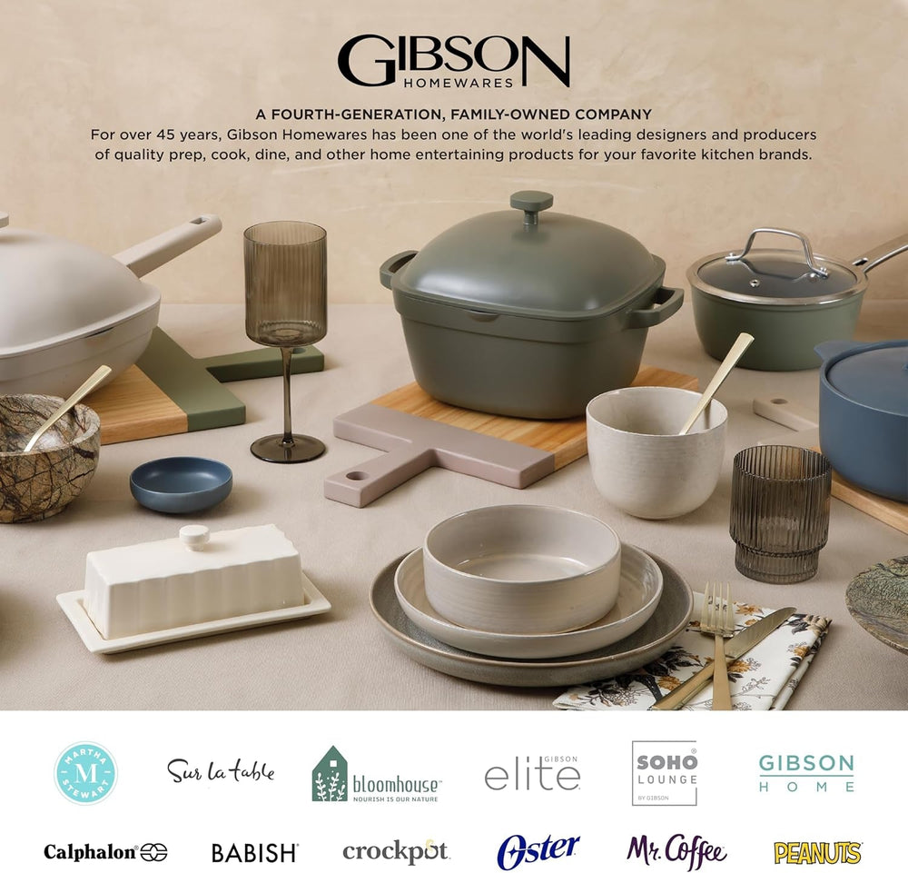 Set de veselă Gibson 99813.16R Elite Soho Lounge cu glazură reactivă pentru 4 persoane, 16 piese, efect bicolor albastru-verde/negru