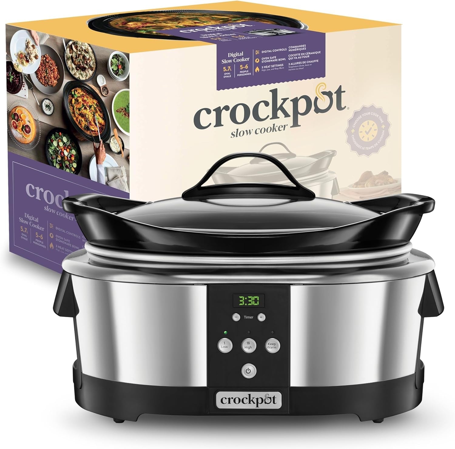 Crockpot, Wolnowar elektroniczny, 5,7 l (5-6 osób) Wolnowar Naty Shop Domyślny tytuł