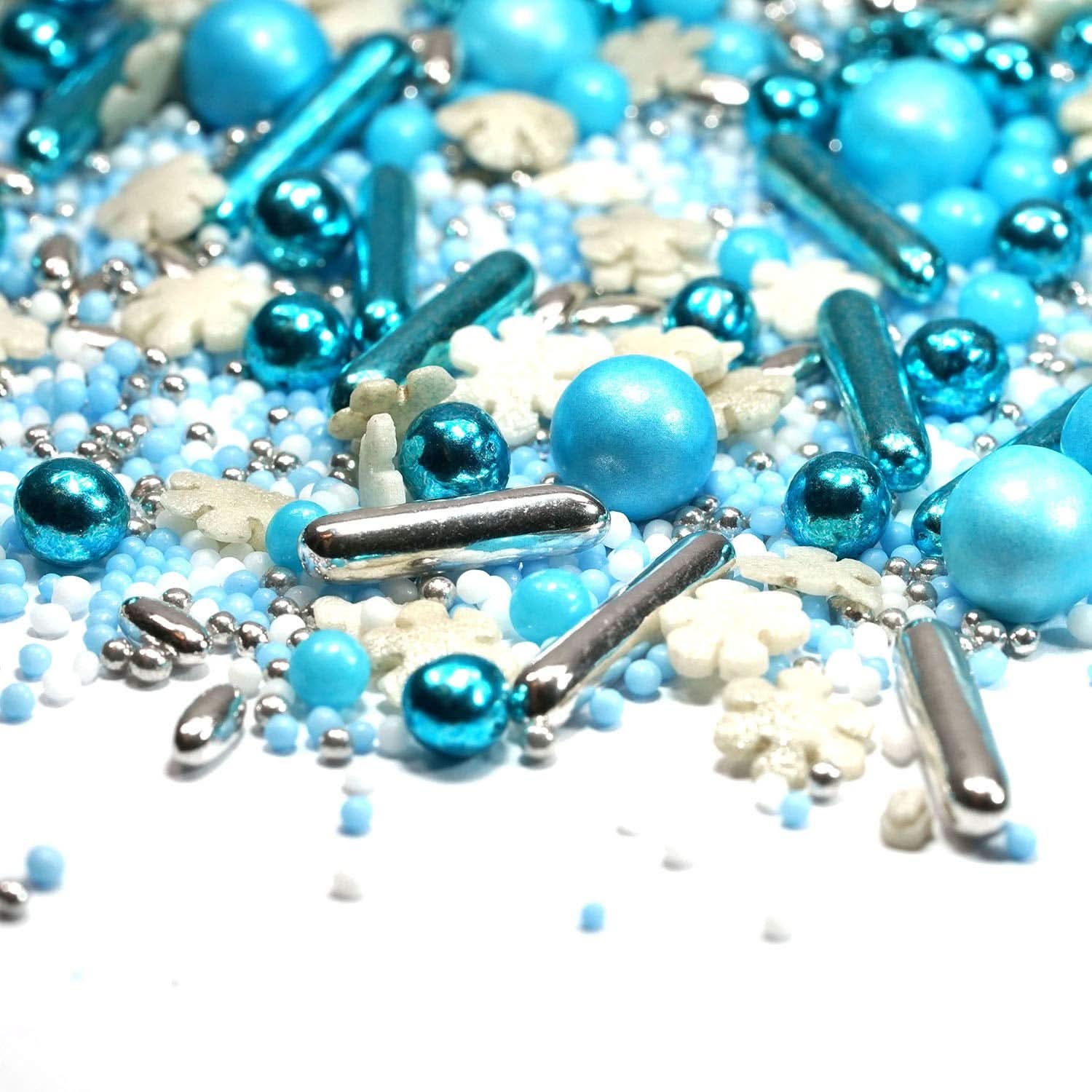 Streusel Glück, Mix Sprinkles Snowflakes, Blue White, 90 gramów Posypka Naty Shop 90 gramów