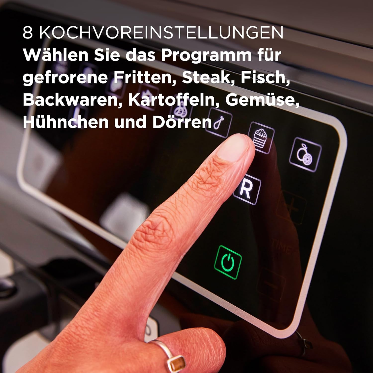 Kenwood Khealthy Twin Airfryer, 8L (2X4L), dwukomorowa, 8 programów, funkcja Dual Cook & Sync Finish, ekran dotykowy