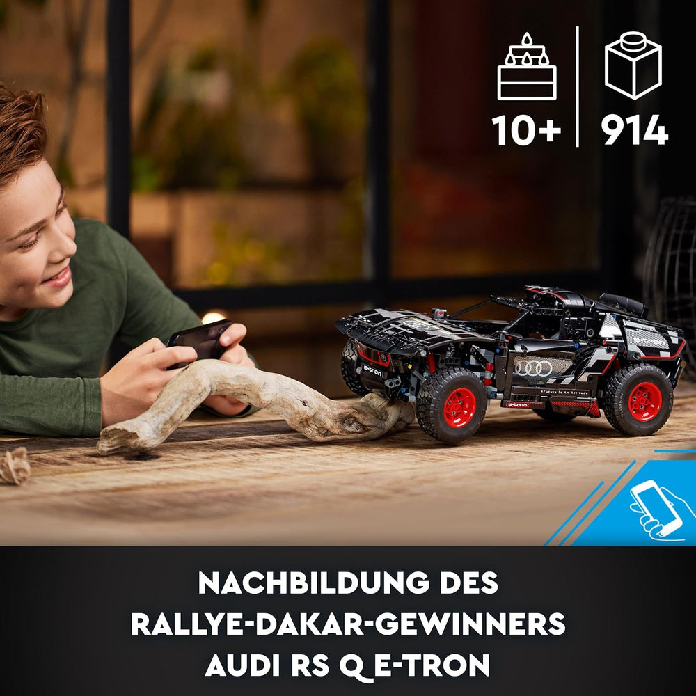 LEGO 42160 Technic Audi RS Q e-tron, zdalnie sterowany Rallye-Auto-Spielzeug, Dakar-Rallye-Geländewagen, App-steuerter RC mit Control+, Geschenk für Jungen, Mädchen und Fans ab 10 Jahren zum Bauen
