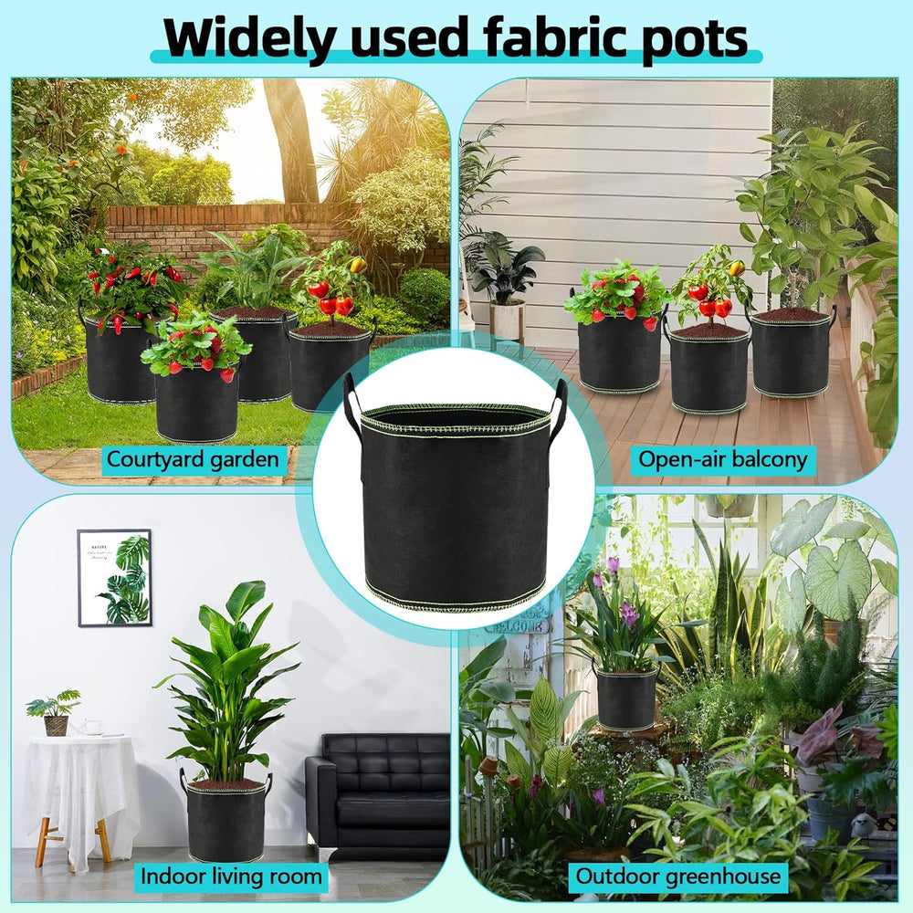5 doniczek na pomidory 12 l, włókninowe torby do sadzenia z uchwytami, pogrubione i wentylowane doniczki ogrodowe, torby do sadzenia ziemniaków wielokrotnego użytku do sadzenia ziemniaków, pomidorów, warzyw, kwiatów i truskawek