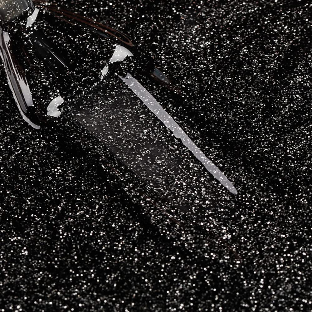 Lakier do paznokci Bluesky Kids - Rockstar, czarny brokat, łatwy do usunięcia, nietoksyczny, na bazie wody, bezwonny - darmowy lakier do paznokci dla dzieci, 5 ml, opakowanie 1 szt.