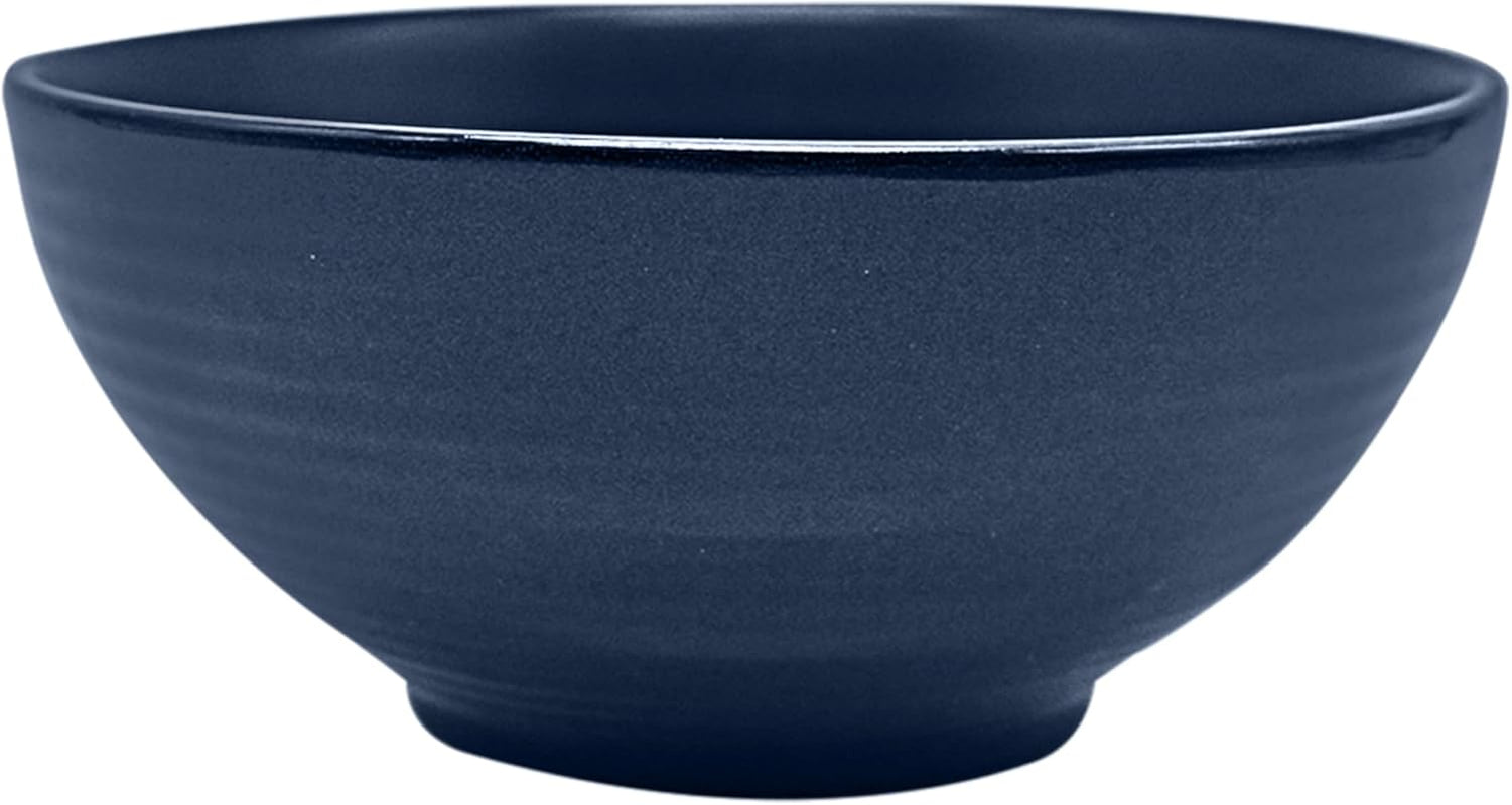 Set de veselă combinat vintage ECHTWERK „Alicia” cu 16 piese Design modern pentru 4 persoane, set elegant de veselă din gresie albastru închis cu 4 farfurii, 4 farfurii laterale, 4 boluri, 4 cești de ceai