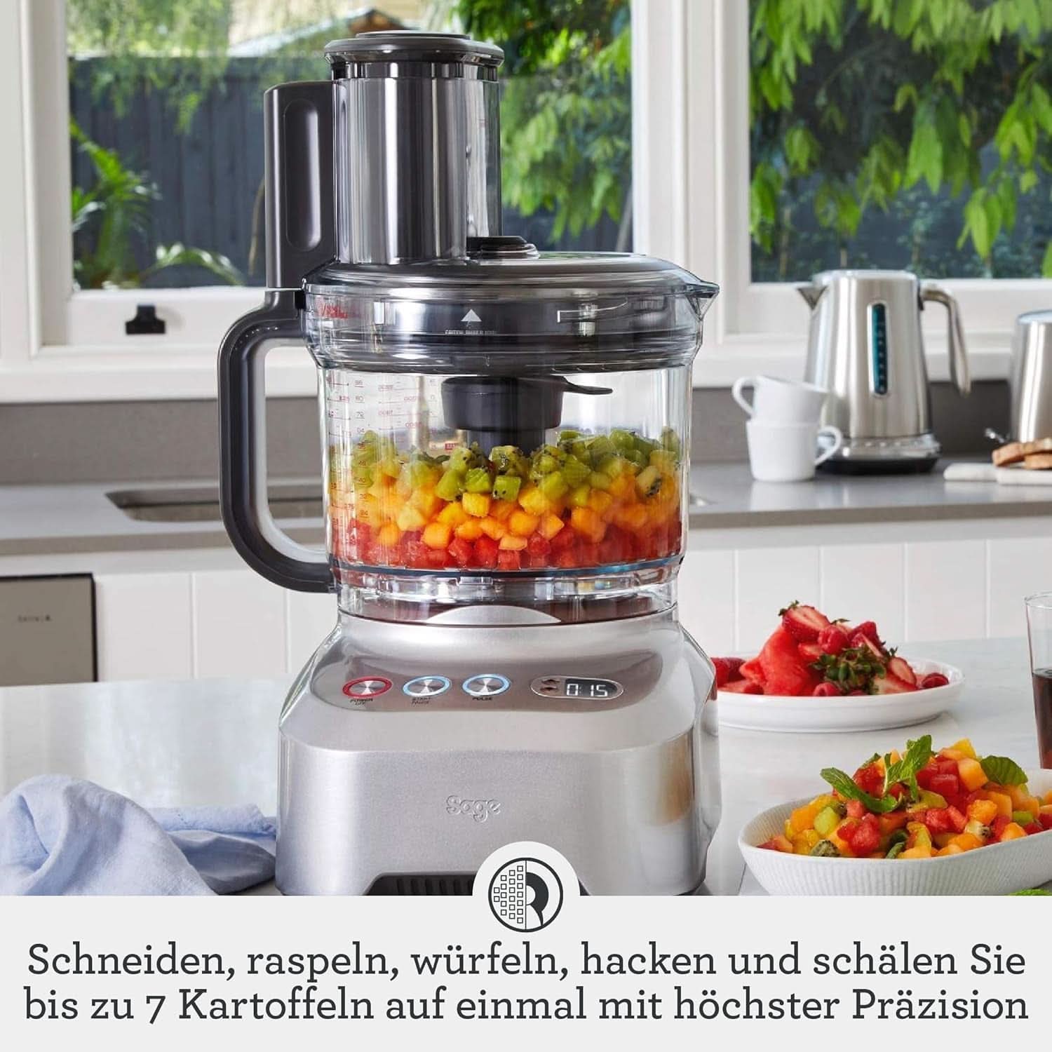 Urządzenia Sage SFP820 the Kitchen Wizz Peel Und Dice, Küchenmaschine, 2000 Watt Matka i Dziecko Naty Shop