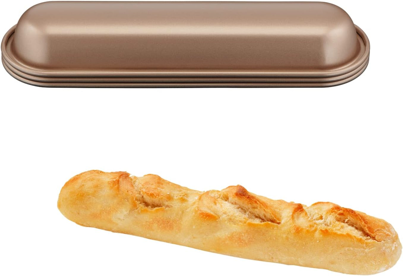 Tefal Creabake Muffins Creabake Backformen, 7,5 cm, Antihaftbeschichtung, Stapelbares System, Kreative Rezepte Für Süßigkeiten Und Salade, Einfaches Backen, Eisenfarben Formy i blachy do pieczenia Naty Shop 3 X Kleine Baguette-Formen