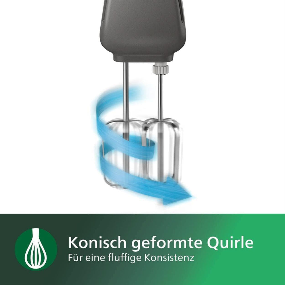Mikser ręczny Philips, 450 W, 5 Geschwindigkeiten plus Turbo, biały/szary (HR3741/00) Kuchnia Naty Shop