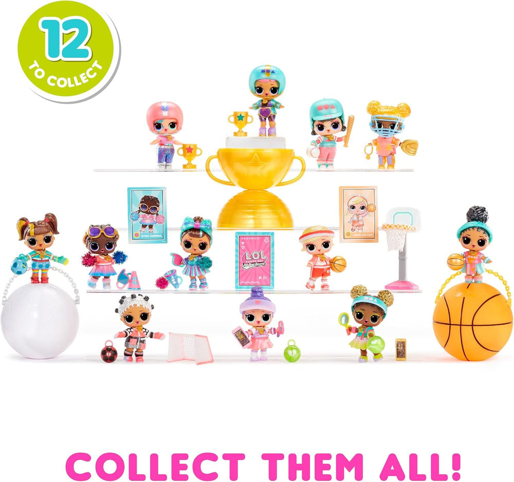 LOL Surprise! Colecția All-Star Sports Vault Tots - Include 1 păpușă, ambalaj blindat, 12 păpuși de colecție, 8 accesorii de despachetat, ideal pentru copii cu vârsta de 4 ani și peste, roz