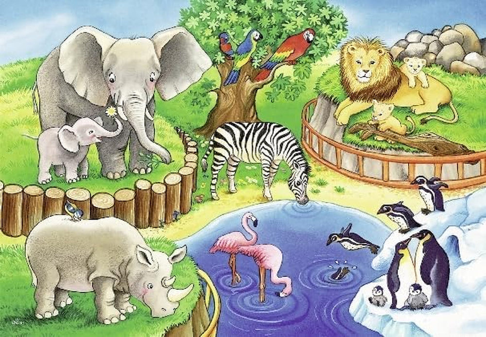 Ravensburger Puzzle dla dzieci - 07602 Zwierzęta w Zoo - Puzzle dla dzieci od 3 roku życia z elementami 2X12 Puzzle Naty Shop